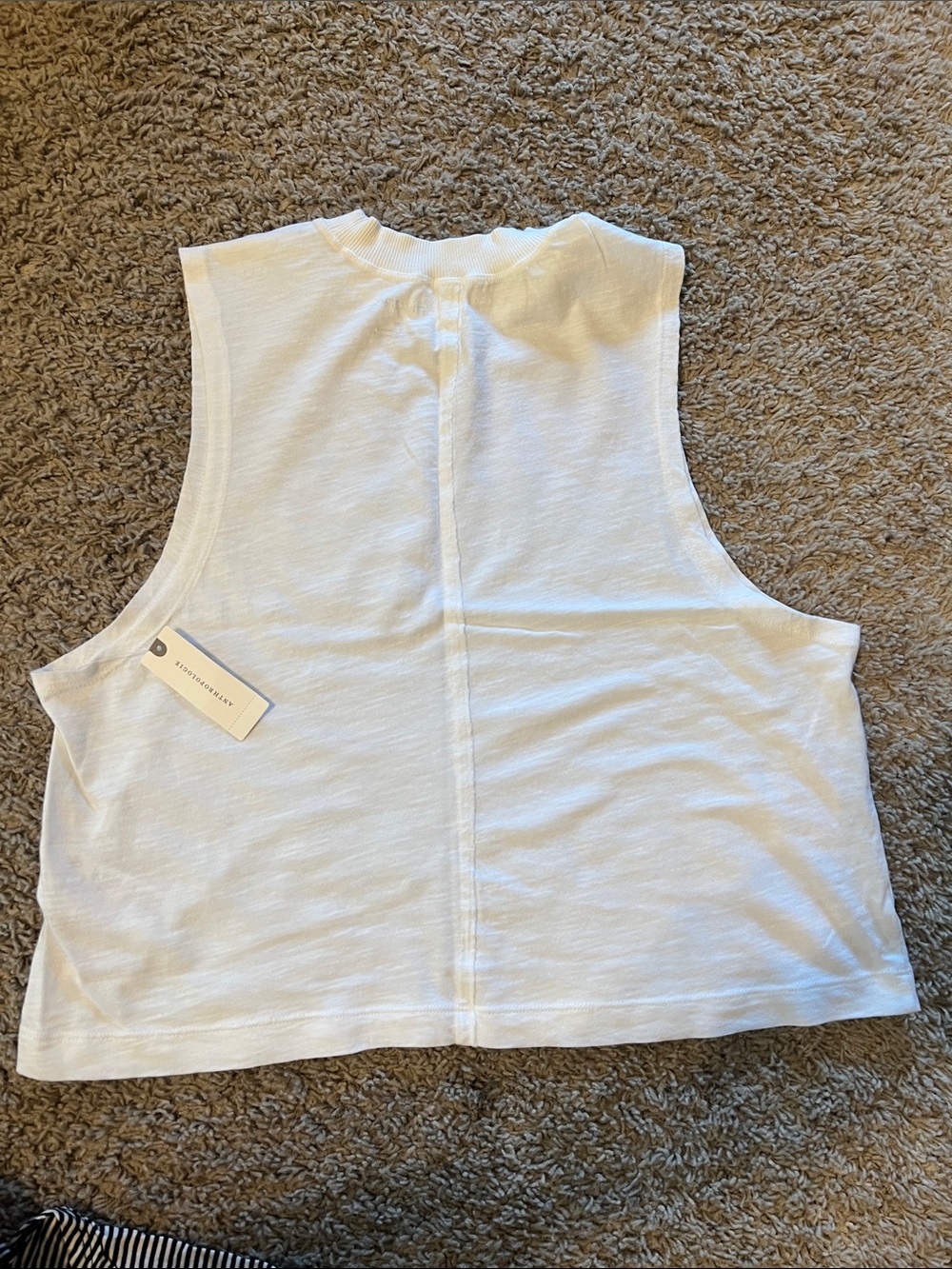 Pilcro White Sleeveless Mock Neck Crop Tank - Picture 3 of 3